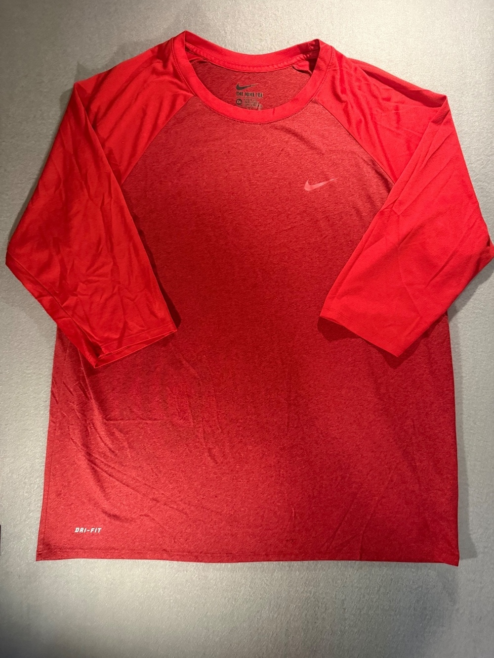 Nike Dri-FIT Athletic Cut Red Raglan Sleeve T-Shirt XXL